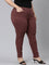 Women Rust Stripe Printed Jeggings