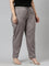 Women Solid Medium Grey Mid Rise Cotton Pants