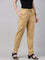 Women Solid Wheat Comfort Fit Cotton Pants