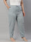 Women Solid Light Ink Mid Rise Linen Pencil Pants