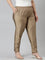 Women Gold Solid Mid Rise Metallic Pants