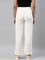 Women Solid Cream Linen Cargo Pant