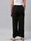 Women Black Solid Linen Palazzos