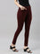 Women Solid Maroon Super Stretch Jeggings