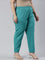 Women Solid Peacock Green Comfort Fit Cotton Pants