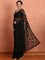 Black net saree with sequin heavy hand embroidery