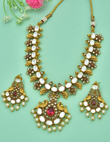 Designer Peacock Kundan Necklace Set