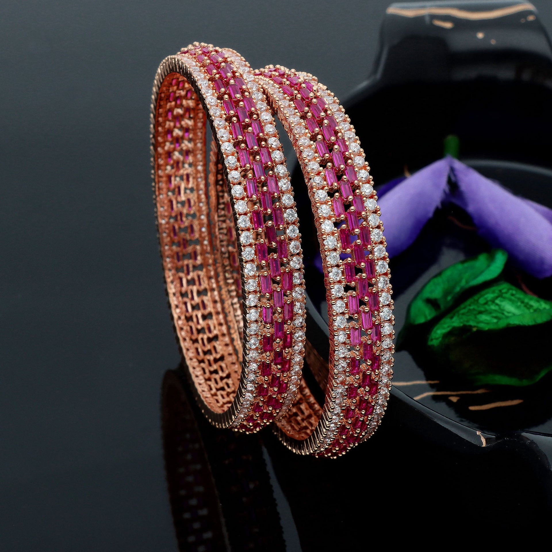 Zirconia Bangles ZBGL10420/ruby