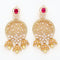 Designer Floral Zirconia Chandbutta Earrings