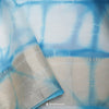 White Blue Printed Maheshwari Silk Saree With Tie-Dye Pattern
