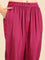 Magenta Muslin fabric three piece suit set