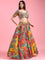 Multi-color Organza Printed Ghagra Choli Set