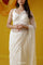 Half White Net Saree With Hand Embroidery