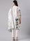 Cream Slub Cotton Printed Three Piece Set