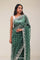 Bottle Green Handcrafted Organza Saree