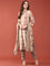 Beige Modal Silk Floral Digital Print Three Piece Set