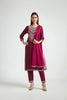 Neerus Women Maroon Bandhani Printed Silk Georgette Readymade suits