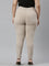 Women Beige Stripe Printed Mid Rise Jeggings