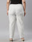 Women Striped White Linen Pencil Pants