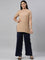 Women Navy Solid Linen Palazzos