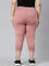 Women Solid Dusty Pink High Rise Training Capri