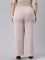 Women Solid Baby Pink Ponte Wide Leg Pants