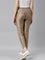 Women Gold Solid Mid Rise Metallic Pants