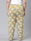 Women Printed Yellows Cotton Knit Lounge Pants