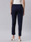 Women Solid Navy Cotton Pencil Pant