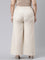 Women Light Beige Solid Linen Palazzos