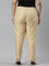 Women Light Gold Solid Mid Rise Metallic Pants