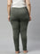 Women Solid Olive Green Stretch Ponte Pants