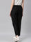 Women Black Solid Mid Rise Metallic Pants