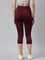 Women Solid Maroon High Rise Training Capri