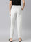 Women Striped White Linen Pencil Pants