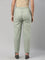 Women Solid Dusty Green Comfort Fit Cotton Pants