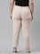 Women Baby Pink Crepe Pants