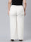 Women Cream Solid Wide Leg Pants