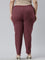 Women Stripe Maroon Printed Pencil Pant