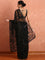 Black net saree with sequin heavy hand embroidery