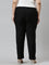 Women Black Solid Mid Rise Metallic Pants