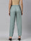 Women Solid Ocean Green Viscose Mid Rise Casual Pants