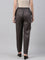 Women Solid Silver Grey Comfort Fit Cotton Pants