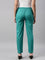 Women Solid Peacock Green Comfort Fit Cotton Pants