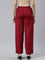 Women Light Maroon Solid Linen Palazzos