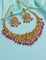 Designer Zirconia Royal Ruby Beads Kempu Necklace Set