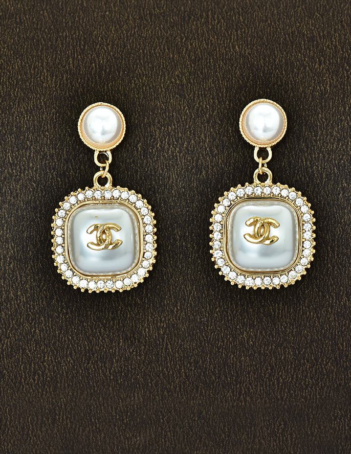 Fancy Zirconia Mother Of Pearl Drop Earrings