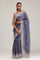 Independence Blue Crafted Jaali Tissue Saree