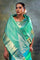 Dolphins Aqua Jalli Kanjivaram Silk Saree