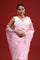Cotton Pink Crafted Organza Saree